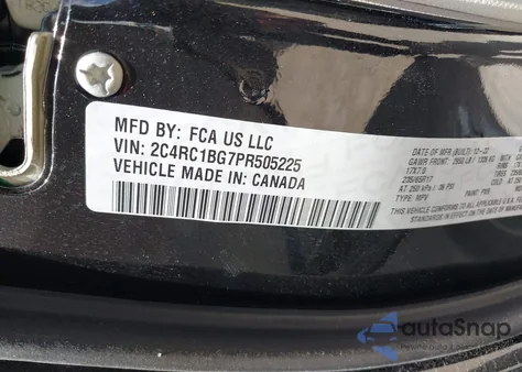 2023 Chrysler Pacifica Touring L z USA, uszkodzony, nr VIN 2C4RC1BG7PR505225